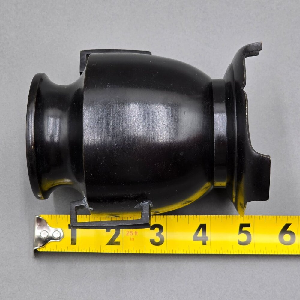 VTG Japanese Bronze Utsubata Ikebana Vase 5.5" Marked Japan Kenzan Insert - Picture 10 of 14